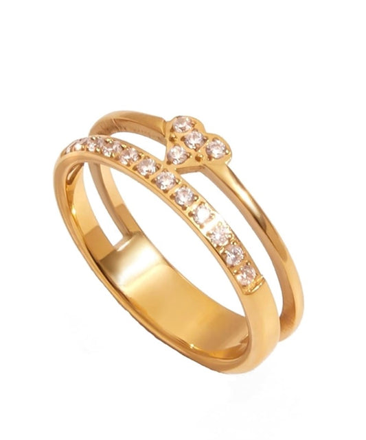 Double Layered Forever Heart Ring