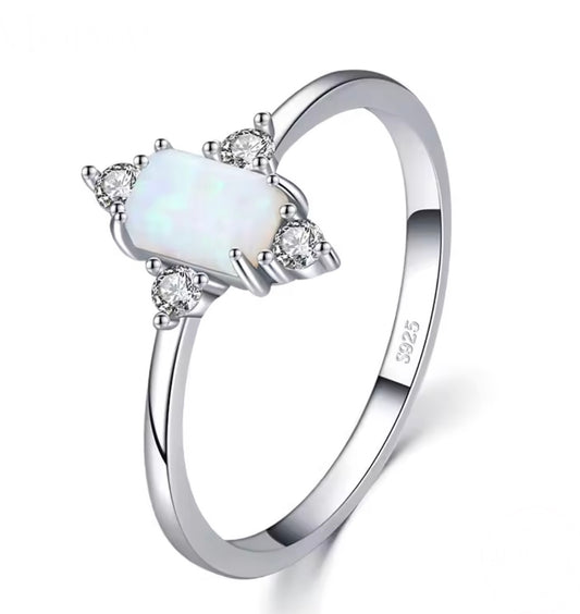 Stunning Opal Sterling Silver Ring