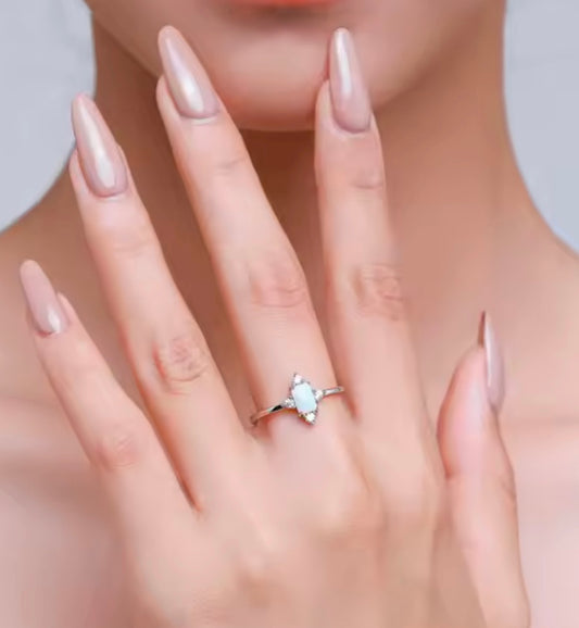 Stunning Opal Sterling Silver Ring