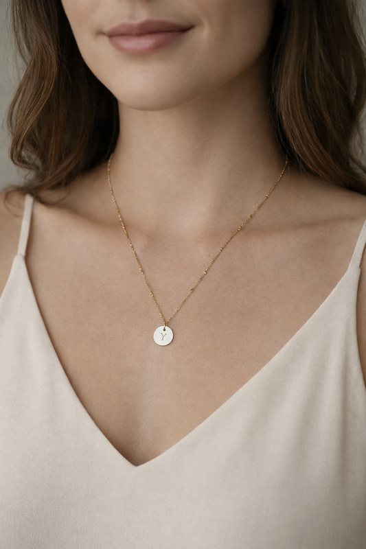 Genuine Fresh Water Shell Initial Necklace